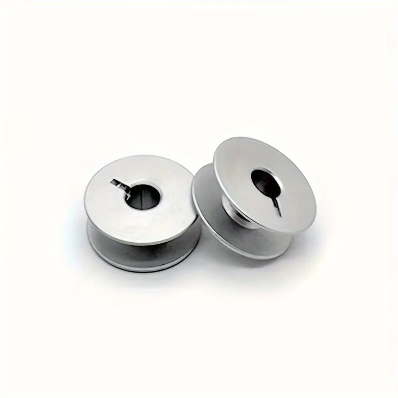 Grooved Aluminum Bobbins 16 pcs, Grooved Slot Design, Smooth Thread Feeding, for Industrial Flatbed Sewing