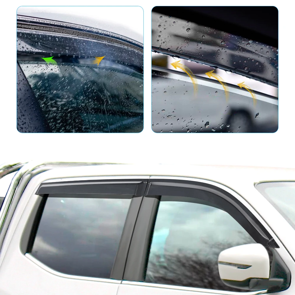 Car Wind Deflector Sun Rain Guard For Mercedes-Benz X-Class 2017-2023 Matte Black Window Visor Double Cabin Car Accessories