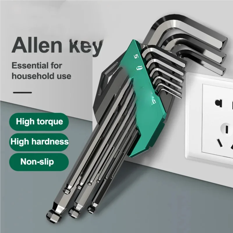 

GREENERY Greener Extended Rainbow Wrench Allen Wrench Set Hex Wrench Multifunctional Short Arm Tool Universal Wrench Tool