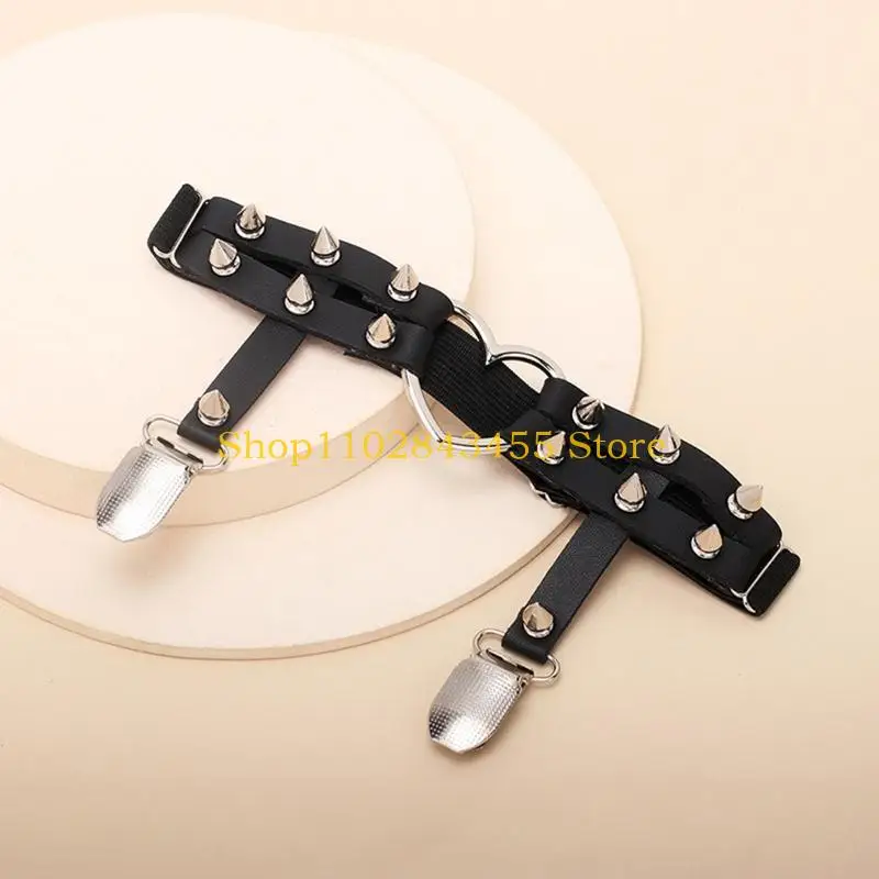 49mc Chuỗi chân gothic chân gothic Garter Belt PU Da sát đùi đàn hồi sexy Chain Chain Chain Nightclub Bữa tiệc cho phụ nữ