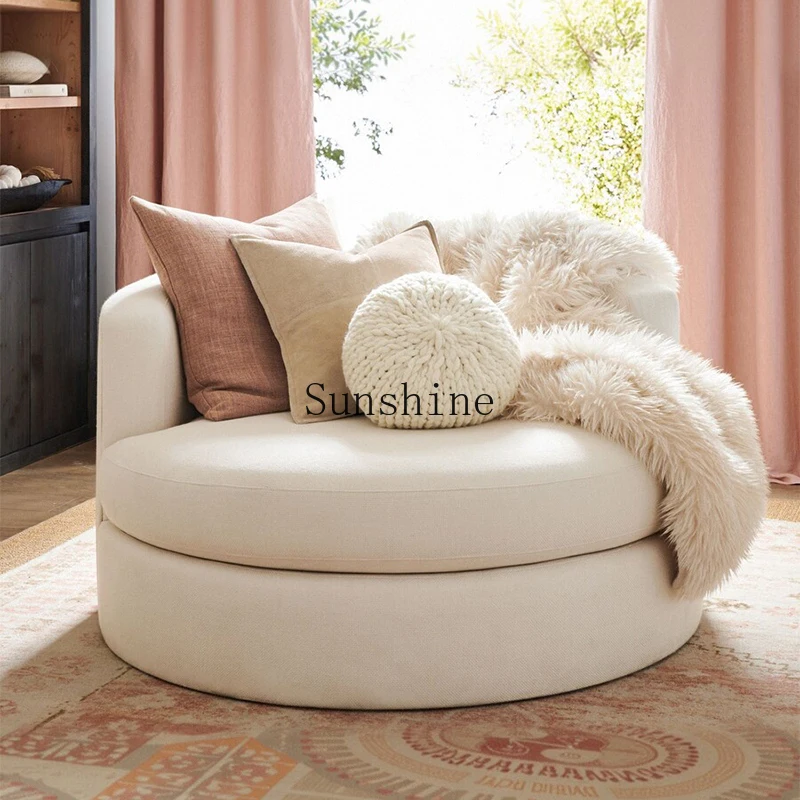 

Italian light luxury round rotatable sofa chair living room bedroom single leisure Nordic design