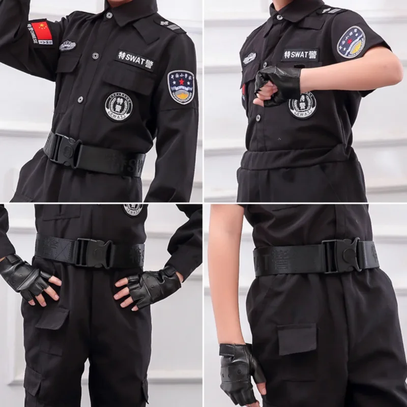 Costumes de policier pour enfants, ensemble de vêtements de police, cosplay pour garçons, cadeau de fête de carnaval, Halloween, anniversaire, spécial fuchsia, nouveau, 2025