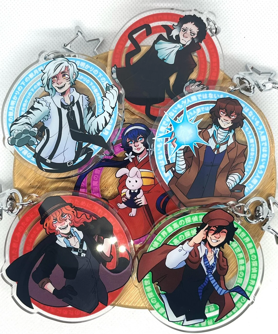 Anime Character Literary Wild Dog Acrylic Keychain Unique Pendant for Key Organizing And Fashion Accessory