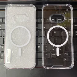 Compatible With Magsafe, Shockproof Slim Transparent Clear Magnetic Case For Nothing Phone 2A Phone 2 1, Hard Protective Cover