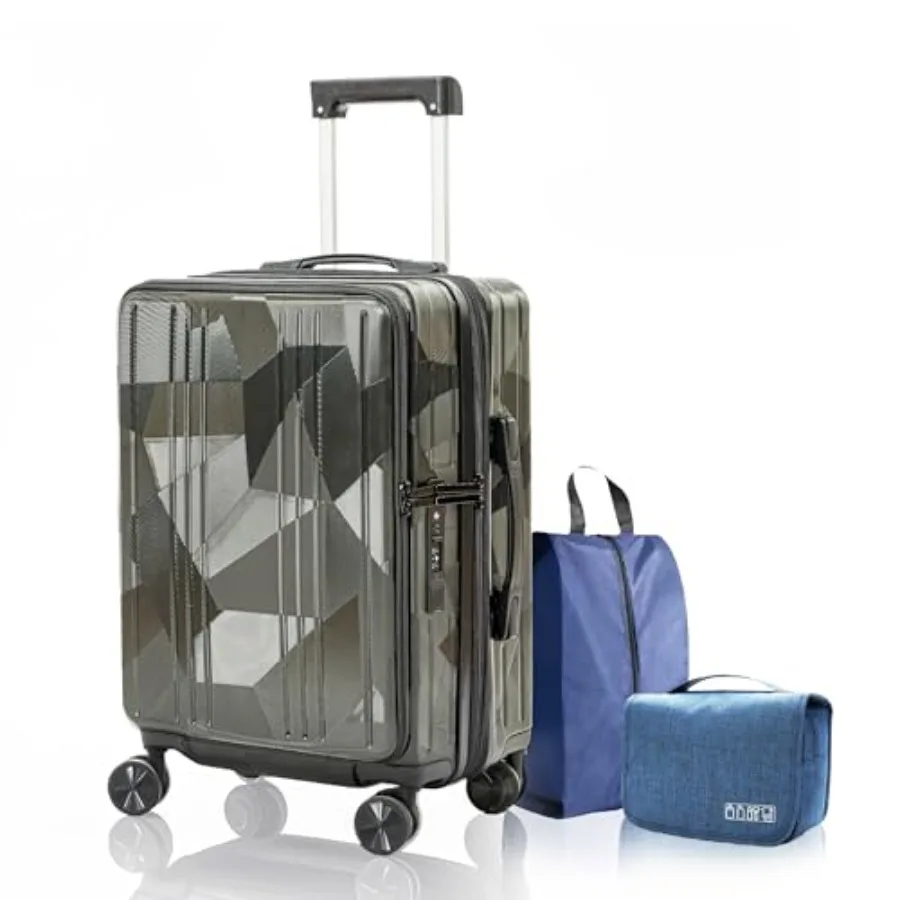 

20 inch Carry On Luggage Expandable Top Opening/Clamshell Opening, TSA Approved Carry On Luggage Hard Shell Suitcases, Lightwei