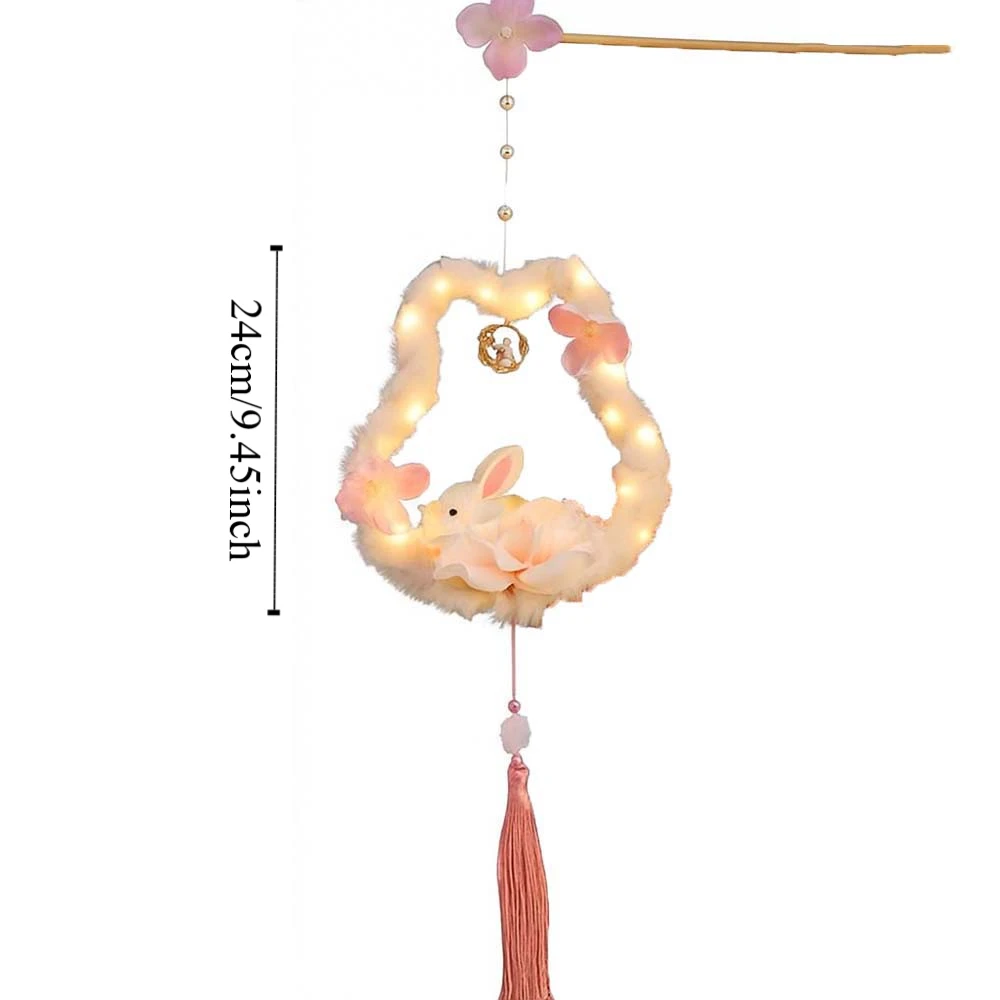 DIY Material Bag Children's Rabbit Lantern Moon Handmade Mid-Autumn Festival Lamp Chinese Style Luminous Bunny Handmade Lamp