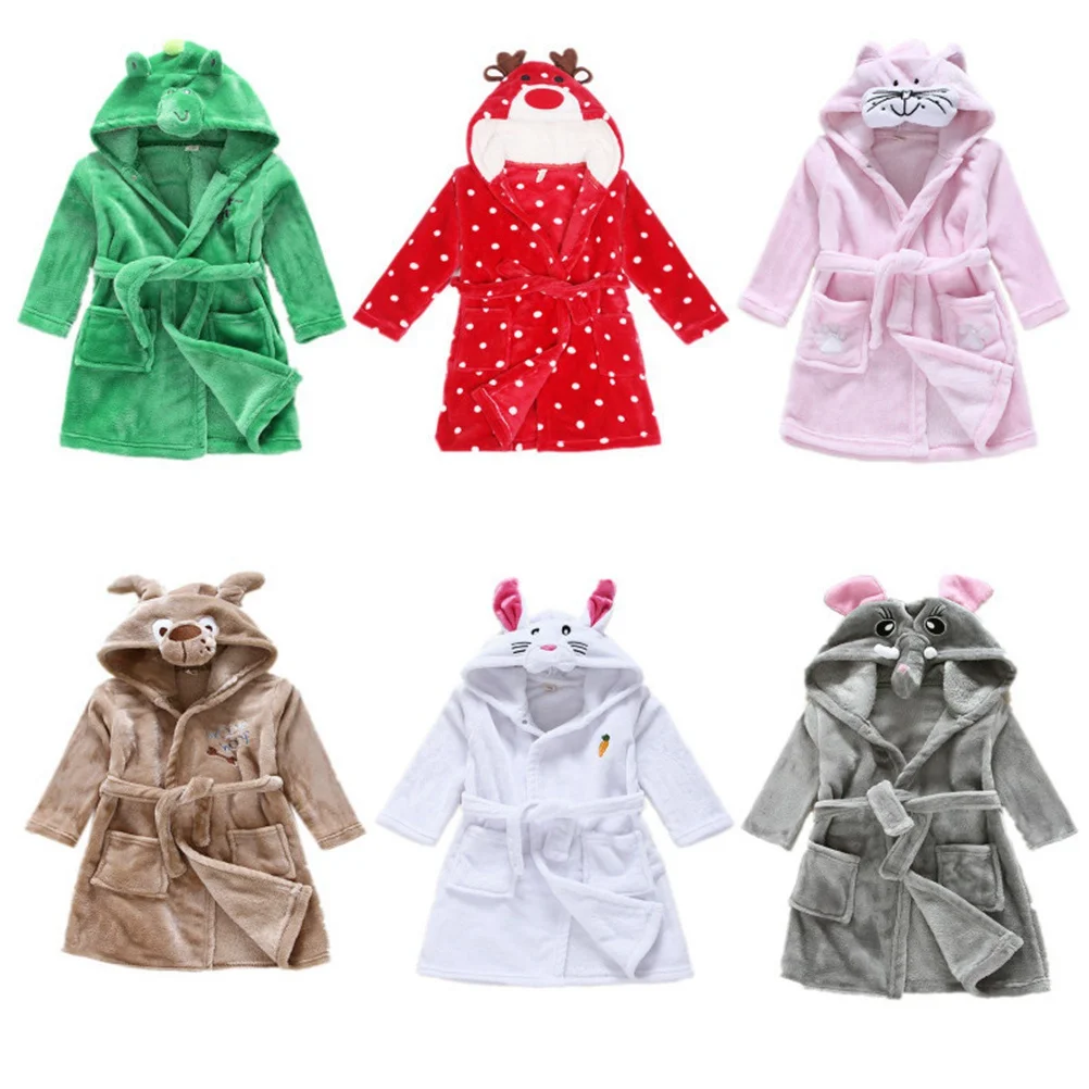 

Kids Elephant Bathrobe Cartoon Hooded Robe Fleece Pajamas Sleepwear Ultra Soft Warm Comfortable Unisex Toddler Stylish Wear