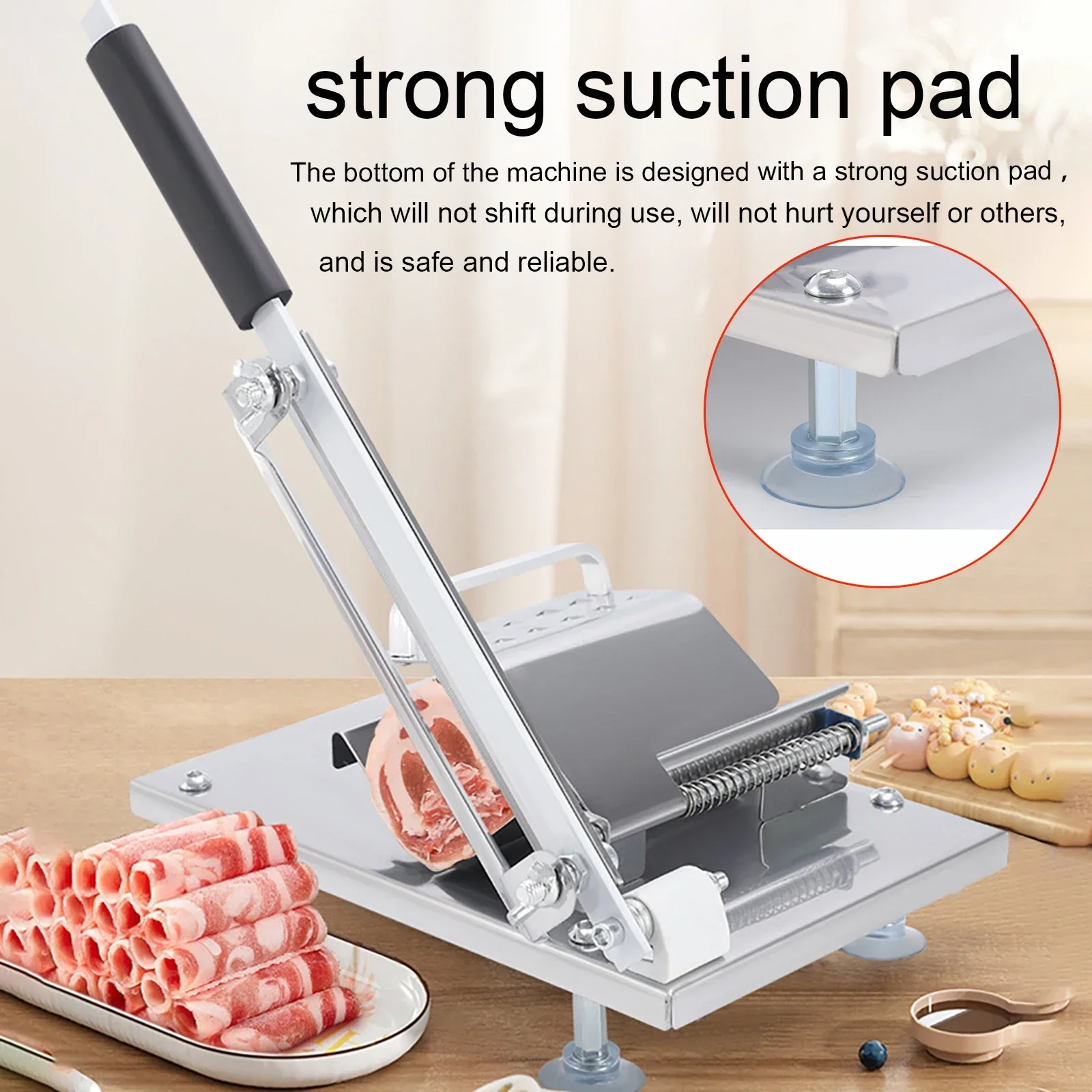 Stainless Steel Frozen Meat Slicer with Handle Bone Cutting Knife Minced Lamb Slicer Meat Slicer Vegetable Chicken Duck Cutter