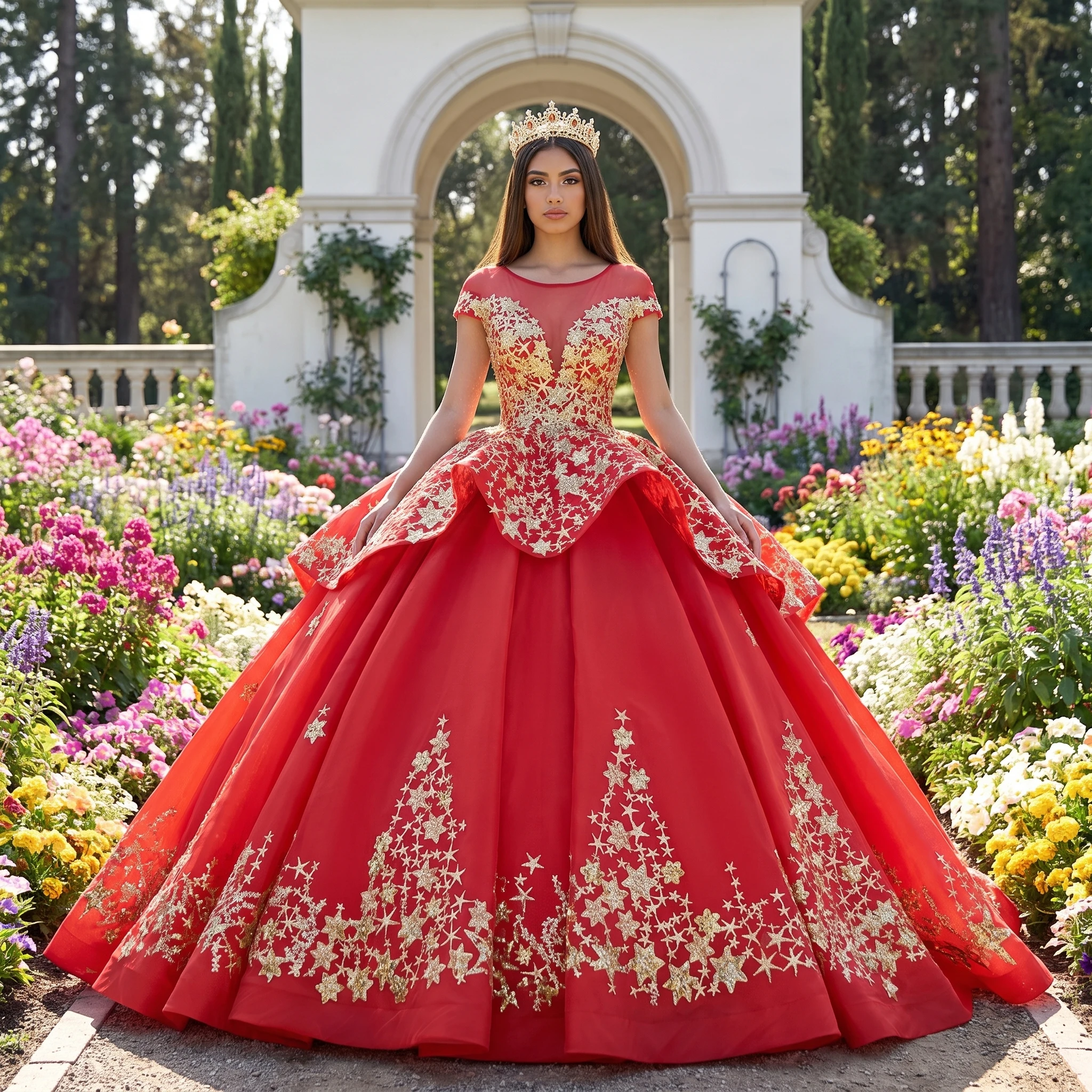 2026 Red New Women's Clothing Dress Customized Sexy Short Sleeves Long Dress Court Train Elegant Evening vestido de 15 quinceañe