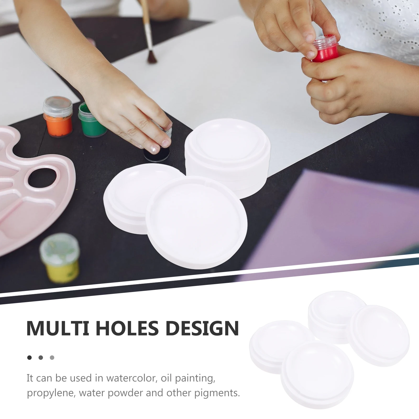 

Paint Tray Multi Holes Pigment Mixing Plate Watercolor Gouache Color Tray Lightweight Portable Easy Cleaning Imitation Ceramic