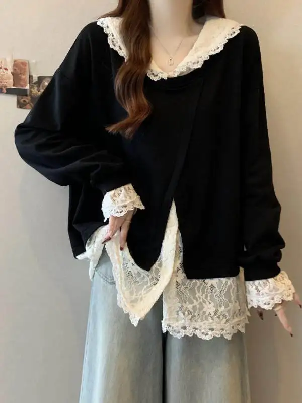 

Толстовки с открытыми плечами для женщин в консервативном стиле для учащихся средней школы с несколькими плечами, красивая укороченная основа, спортивная одежда с рукавами для подростков