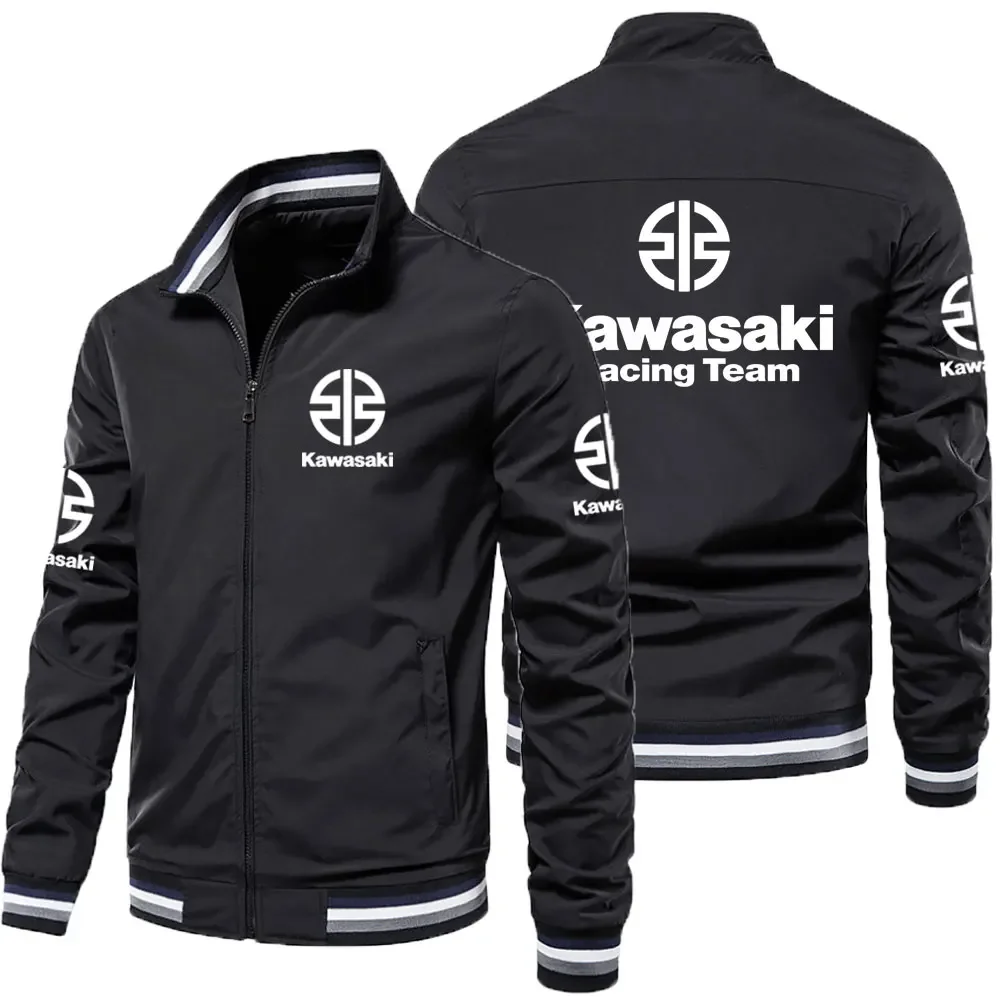 

2024 New Kawasaki Logo Printed Motorcycle Racing Jacket Men's Jacket Outdoor Casual Sportswear Motorcycle Suit