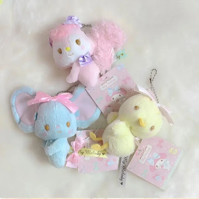 My Melody Friend Vintage Edition Pink Squirrel Plush Keychain Soft Stuffed Animal Toy For Bag Backpack Purse Decoration Gift