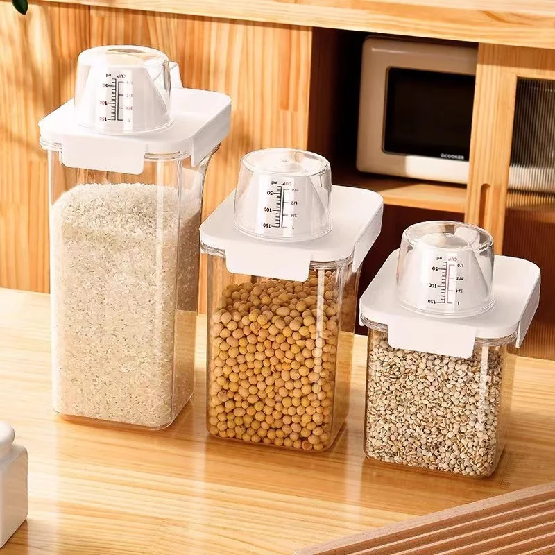 Airtight Food Storage Containers Cereal Dispenser Kitchen Storage Box Cereal Containers Storage Jar Sealed Can Kitchen Organizer