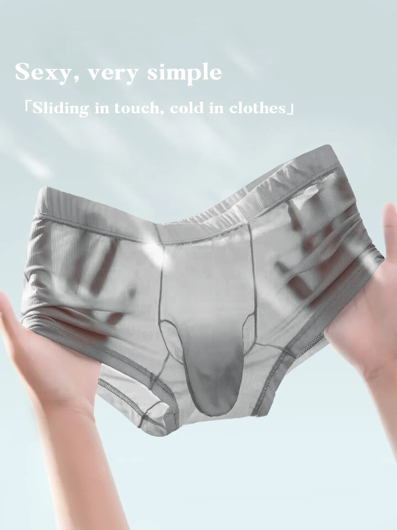 Herren Eisseide Nahtlose Boxershorts Ultra-Dünne Atmungsaktive Slips mit Elefantennase-Design Durchsichtige Komfortable Unterwäsche – Detail 14