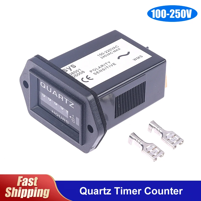 1PC 6 Digits 100-250V AC Hour Meter,Complete Sealed Quartz Timer Counter SYS-1 12v 24v Dc Ac 110v 220v