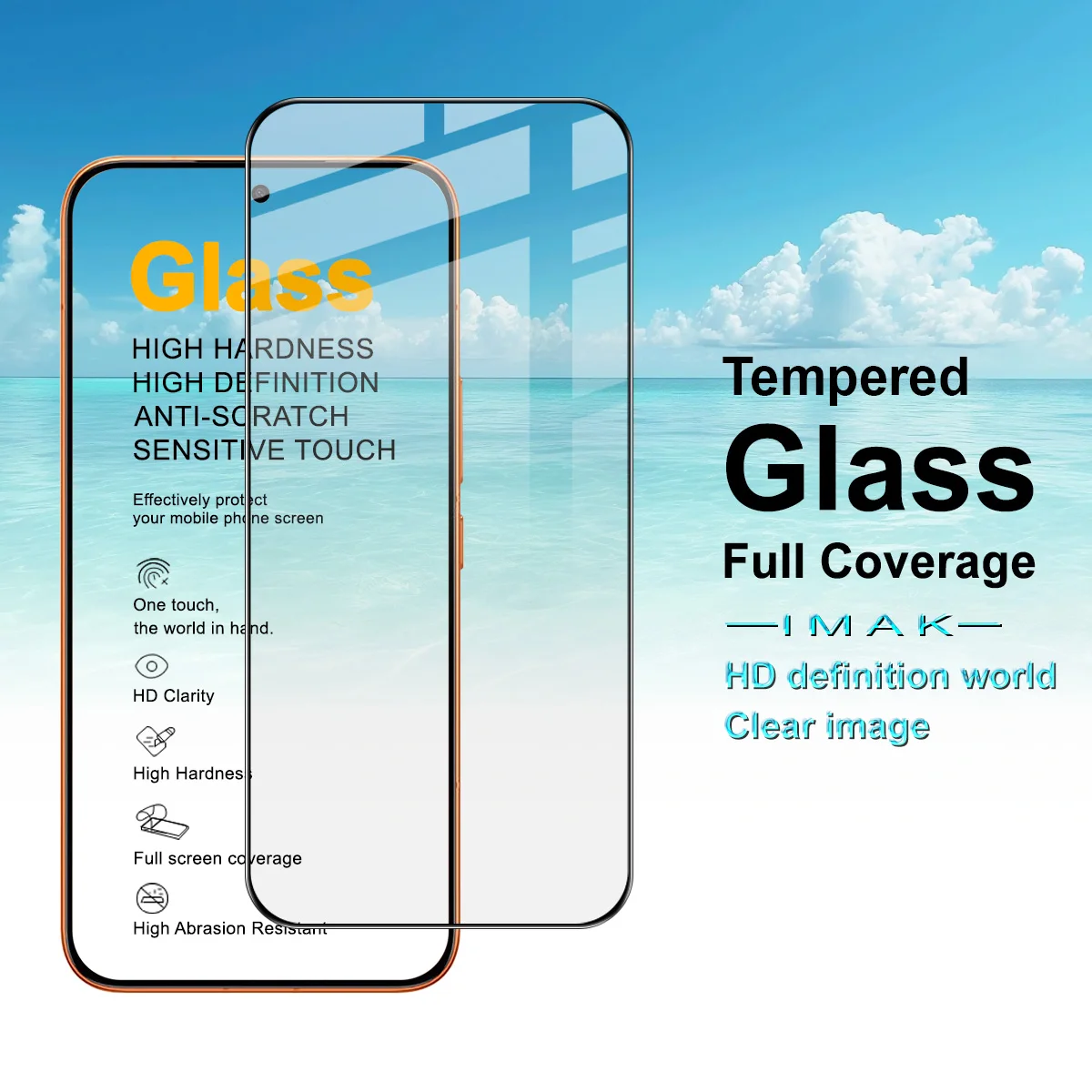 

IMAK Pro+ Tempered Glass for Redmi Turbo 5, POCO X8 Pro Max 5G Screen Protector Film Support Fingerprint