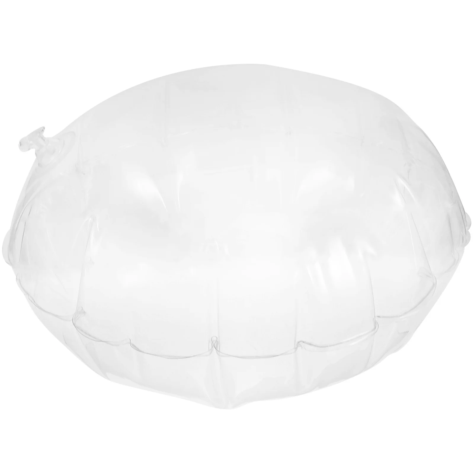 Travesseiro inflável portátil transparente redondo para acampamento, para viagens ao ar livre, resistente à água, leve, fácil de transportar, conforto