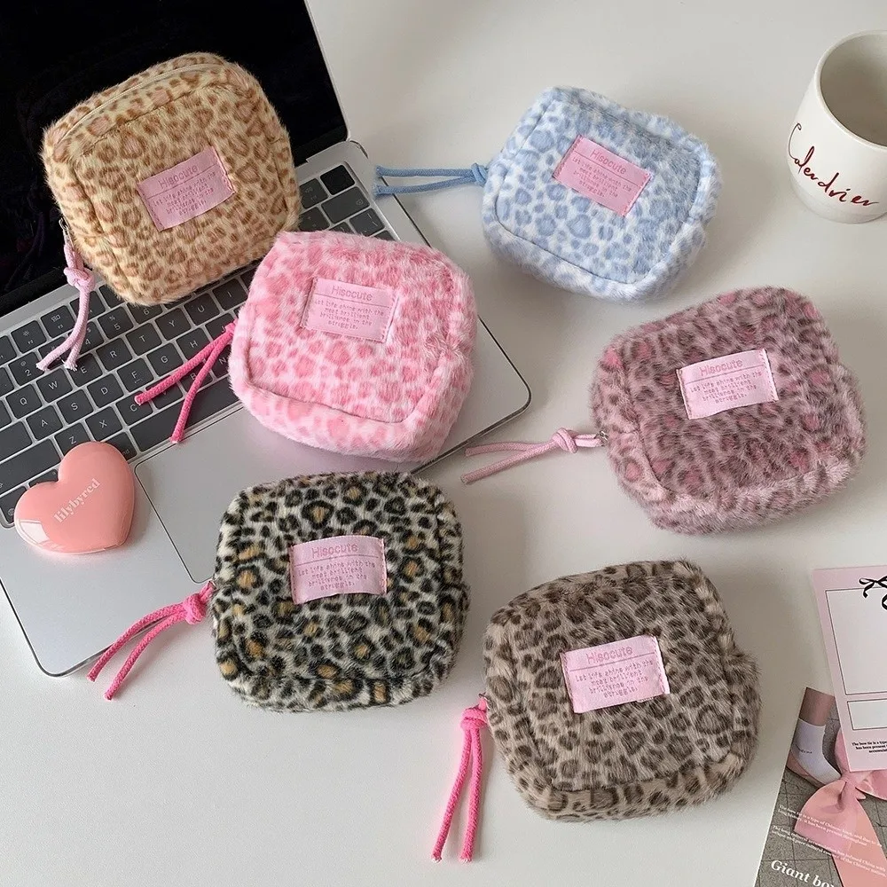 

New Leopard Print Makeup Pouch Multipurpose Large Capacity Cosmetic Bag Mini Data Cables Organizer