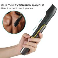 Precision Trim Back Shaver Portable Dual-head Electric Back Shaver with 5 Guide Combs Rechargeable Men's Body Hair Trimmer