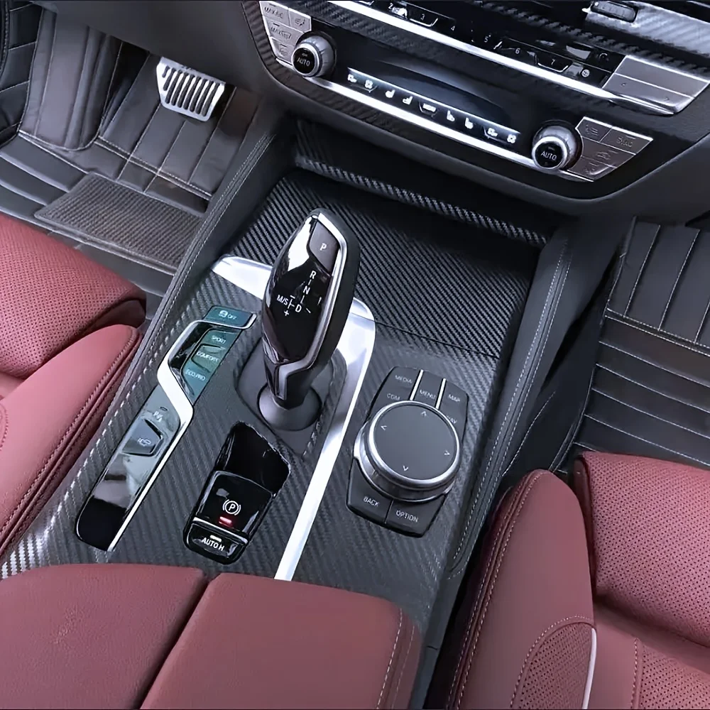 Car-Styling Carbon Fiber Car Interior Center Console Color Change Molding Sticker Decals For  BMW 5/6Series G30/31/32 2018-2023