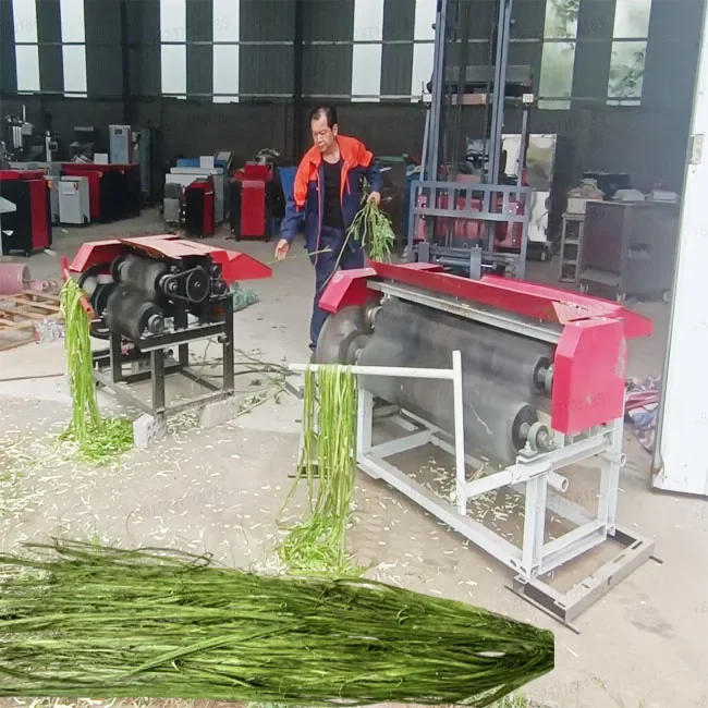 Diesel motor driven hemp vine  rattan Cane Splitting Machine hemp fiber peeling machine hemp decorticator machine