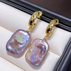 Wedding Gold Plated Baroque Pearl Earrings Women,Natural Real Freshwater Earrings with Natural Pearls Korea Jewelry Fine Gift