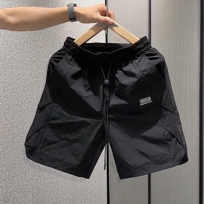 

Summer Lightweight Qui-Dry Breathable Dstring Men's orts Comfortable Slimming Casual Five-Quarter Length Polyester Fiber