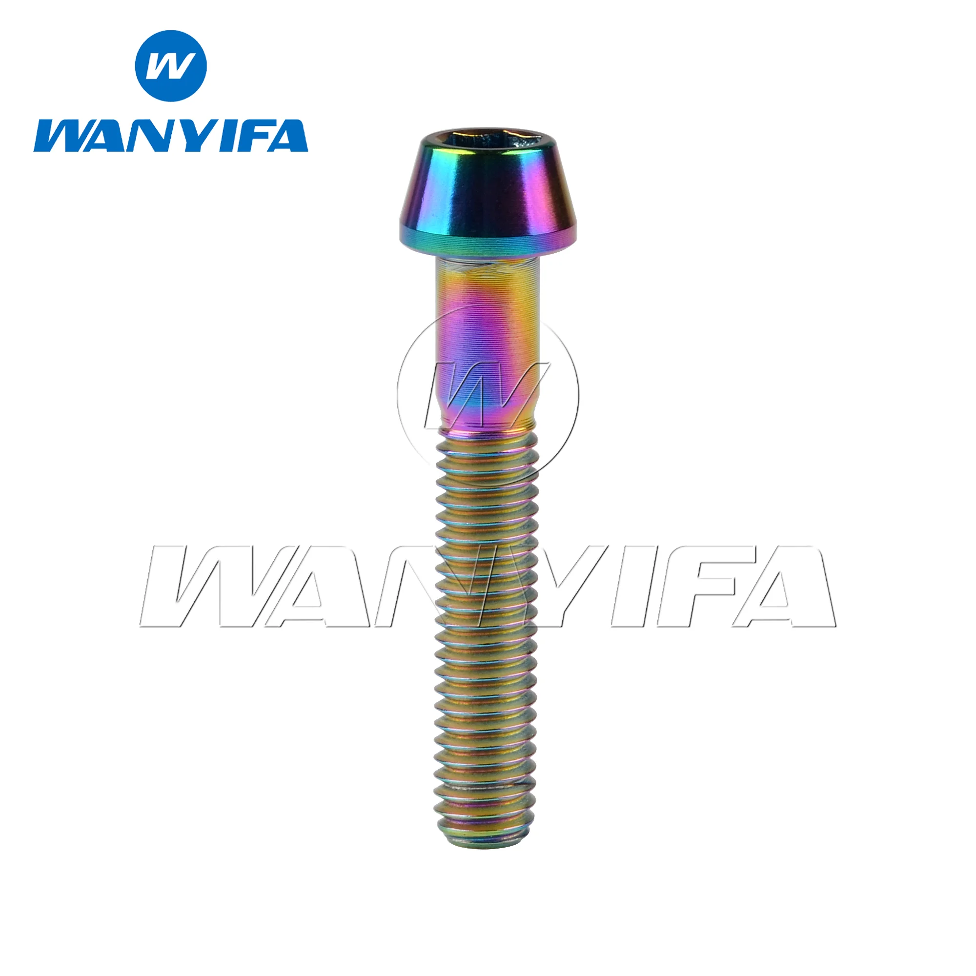 Wanyifa-perno de titanio M6x, 10, 15, 16, 18, 20, 25, 30, 35, 40, 45, 50, 55, 60, 65mm, cabeza cónica, tornillo de llave Allen para auriculares de