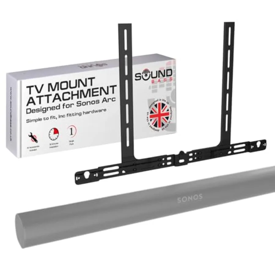 

Arc TV Mount for Sonos Arc and Ultra Soundbars Steel Bracket in Black with Low-Profile Design and Full Hardware Kit