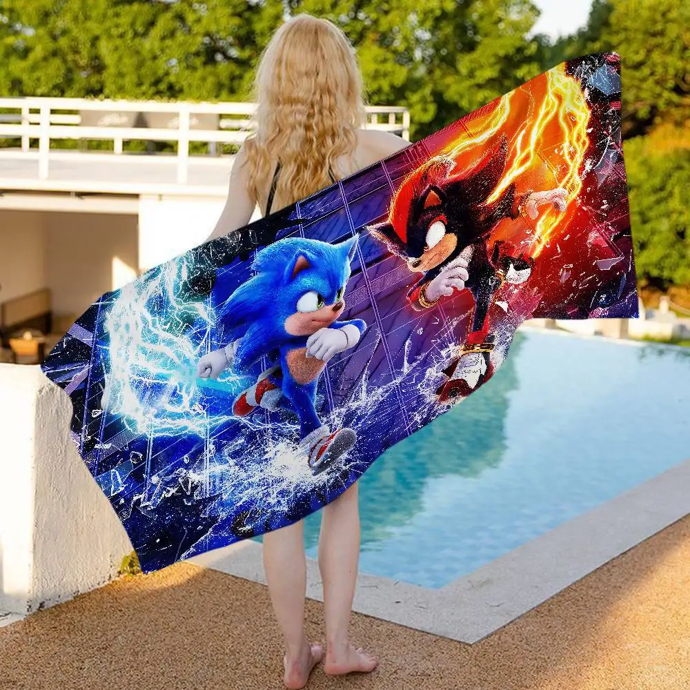 Cartoon S-Sonics Big Microfiber Beach Towels Quick Dry Towel Sand Beach Towels Pool Towel for Travel Swim Pool Yoga