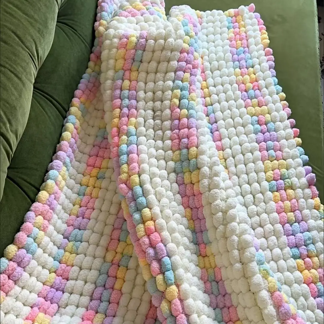 Handmade DIY Ball Yarn Blanket Scarf Plush Woolen Couch Throw Cushion Weaving Kit Soft Cozy Winter Warmth Fashion Accessories