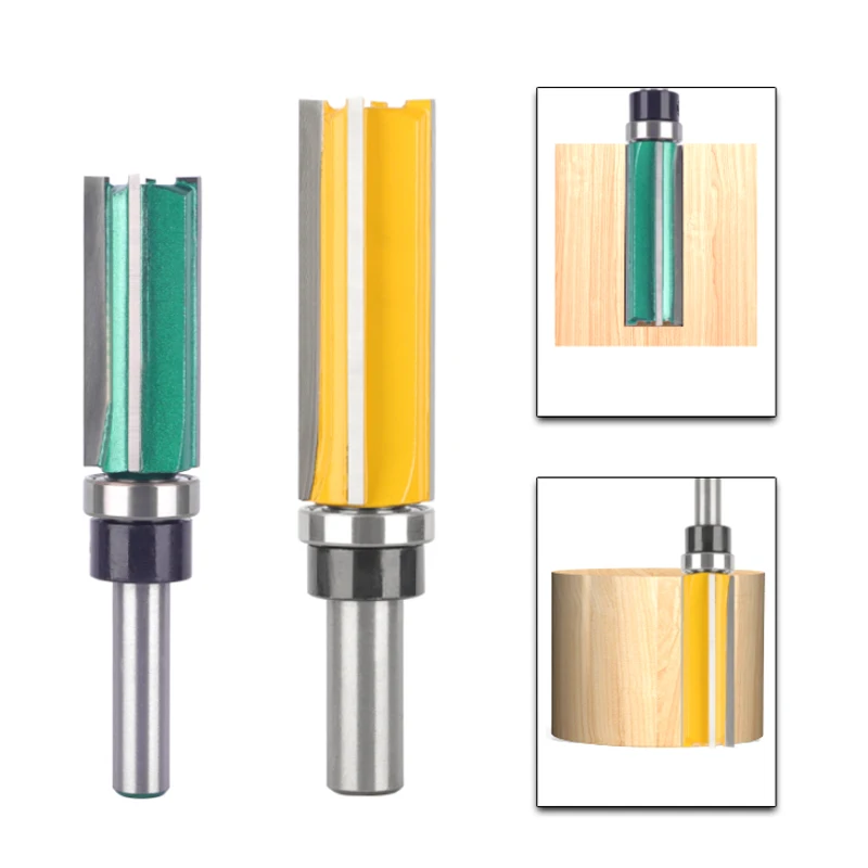 8MM 12MM Shank Green Yellow Z4 Pattern Router Bits Woodworking Milling Cutter for Wood Bit Face Mill Carbide Cutter End Mill