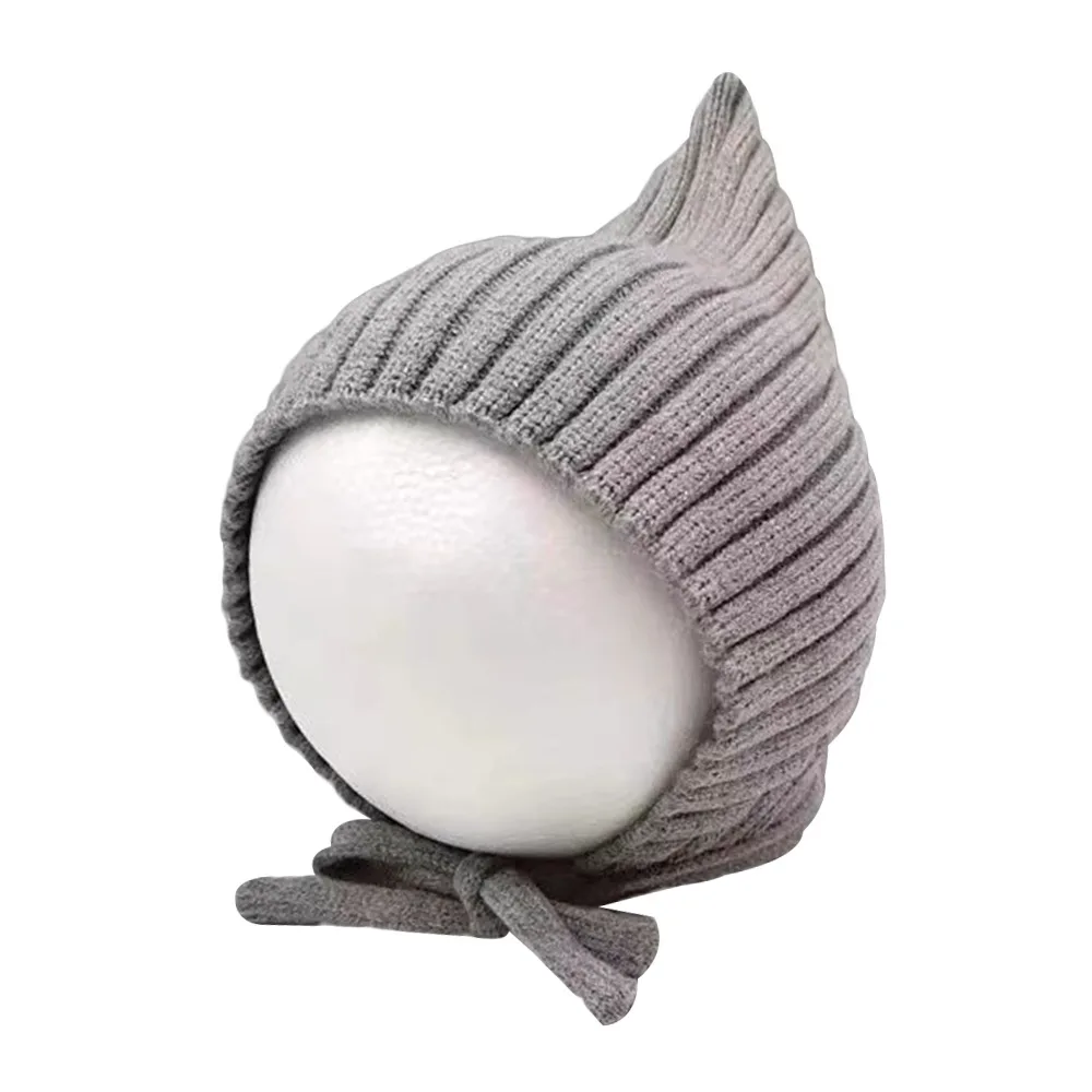 

Soft Solid Color Baby Knitted Hat Warm Crochet Infant Bonnet Cute Versatile Toddler Beret Cap