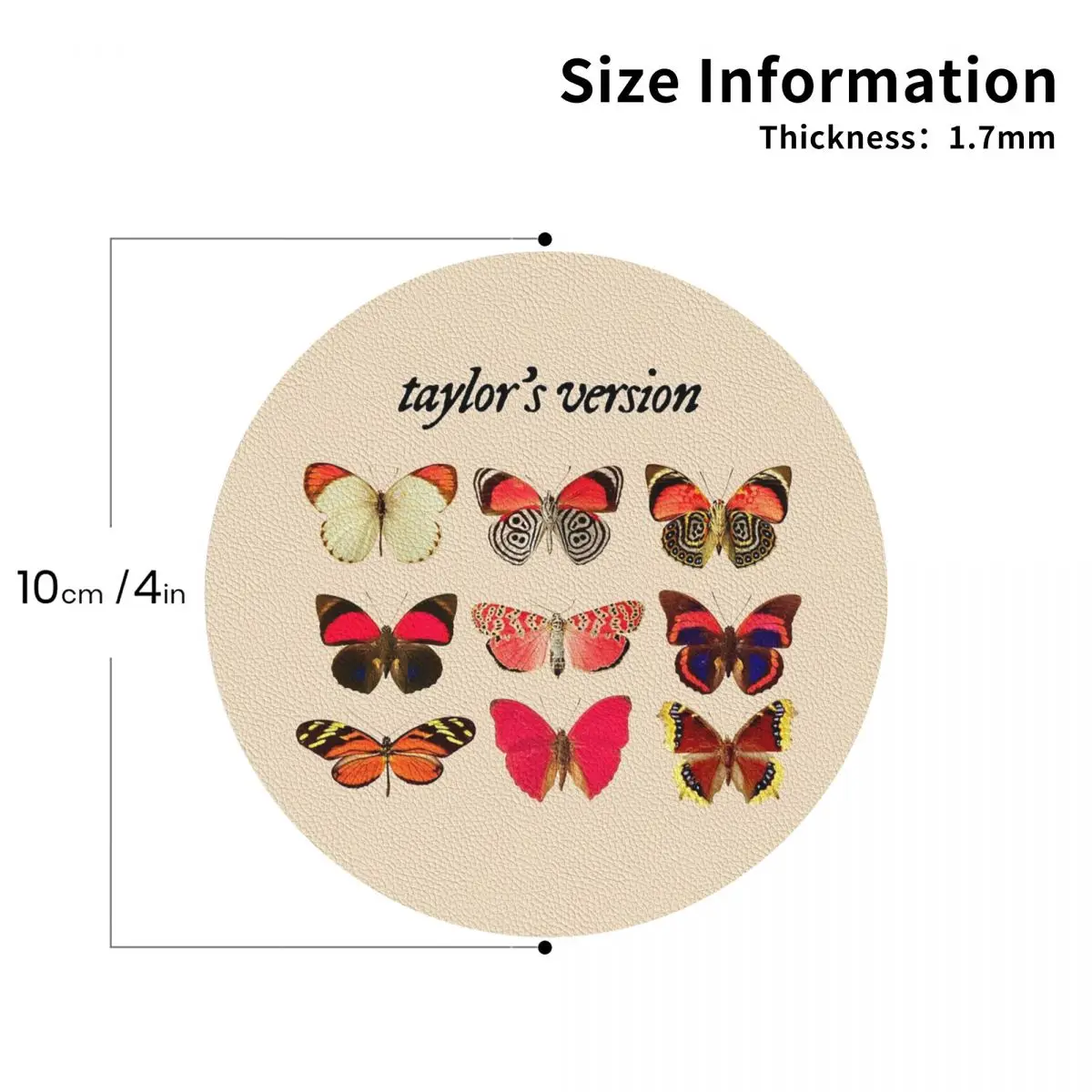 Taylors Version Coasters PVC Leather Placemats Waterproof Coffee Mats for Decor Kitchen Dining Pads Set of 6