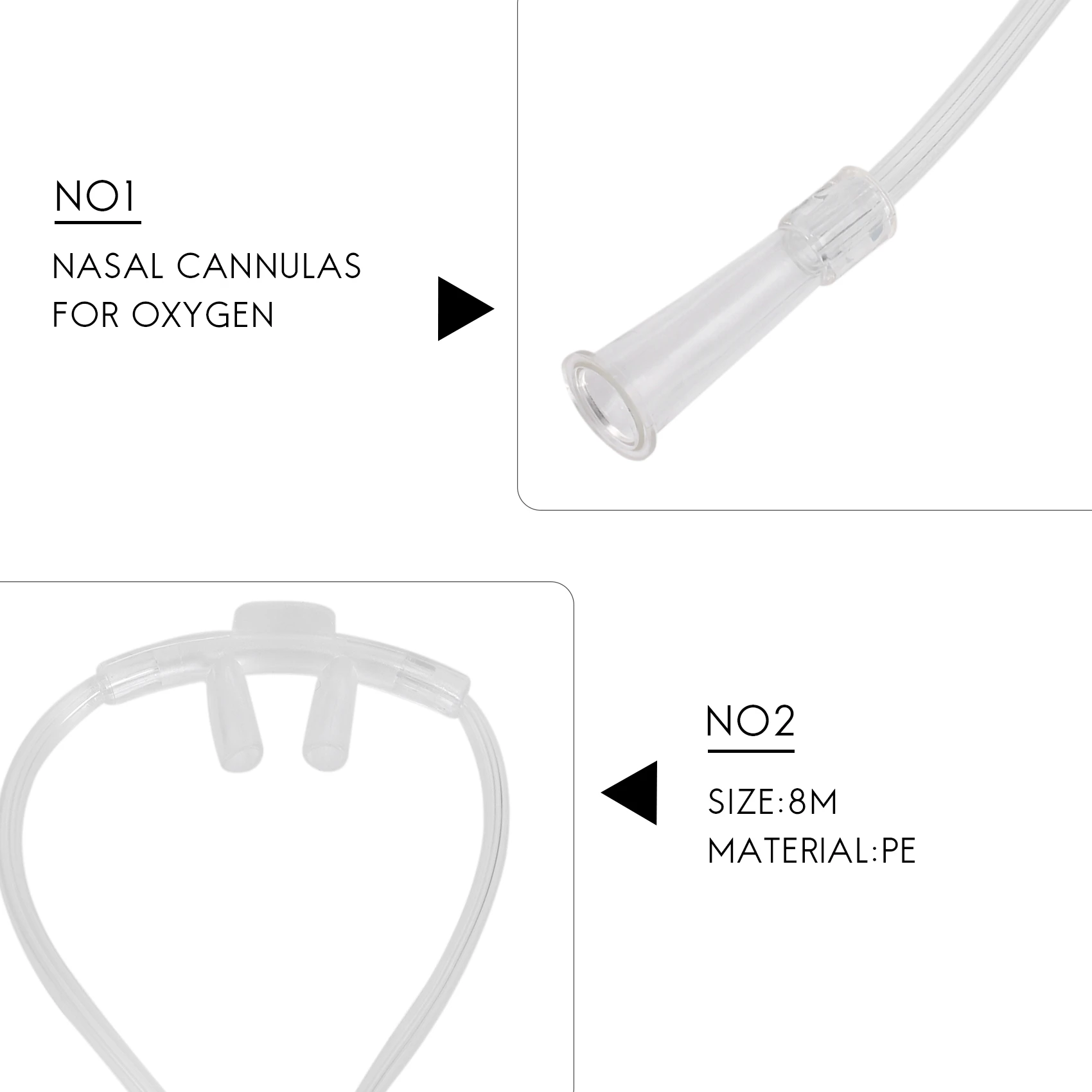 AT77 8M Soft Nasal Oxygen Tube Nasal Oxygen Cannula Nasal Tube Suitable for Oxygen Generator