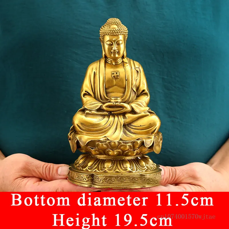 Imagem -06 - Cobre Puro Buda Estátua de Sakyamuni Suprimentos Religiosos Móveis para Casa Adoração Estátua de Buda Ornamentos 1pc