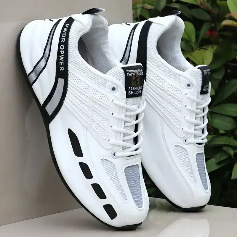 Men's Leather Casual Sneakers Brand Designer Men Running Shoes Fashion Thick-soled Sports Shoes Breathable Men Tennis Shoes 2025