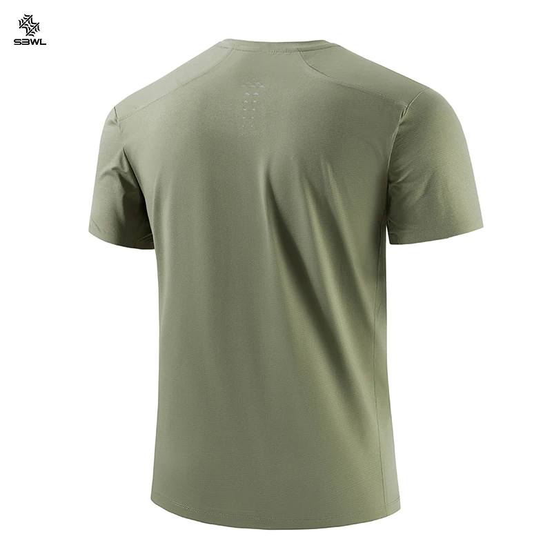 SBWL High quality Outdoor hiking mountaineering Tees running weight loss fitness sports quick drying T-shirt Men's Ice silk Tops - Image 3