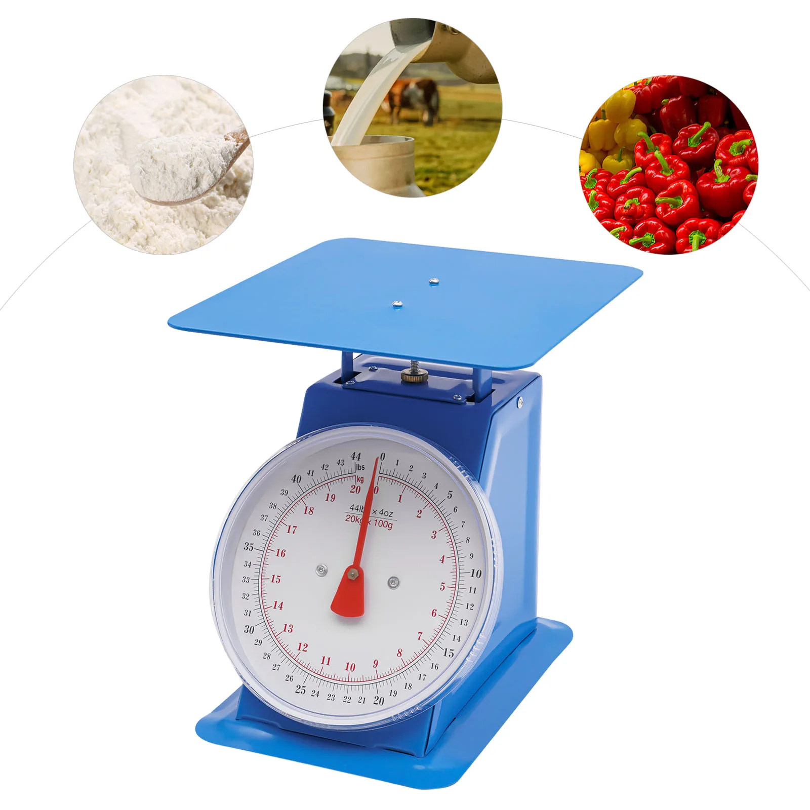 

44lbs Max Weight-bearing Capacity Heavy Duty Portion-Control Mechanical Scale, 0.66lbs High Accuracy for Kitchens, Small Shops