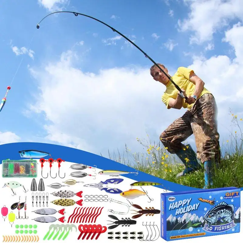 

Fishing Lure Sets For Bass 101X Freshwater Bass Fishing Kit Trout Fishing Tackle Box Holiday Fishing Accessories Effective