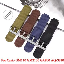 Nylon Watchband For Casio AE1200 GM110 GM2100 GA900 AQ-S810 Strap 16mm 18mm Convex Interface Universal Wristband Quick Release