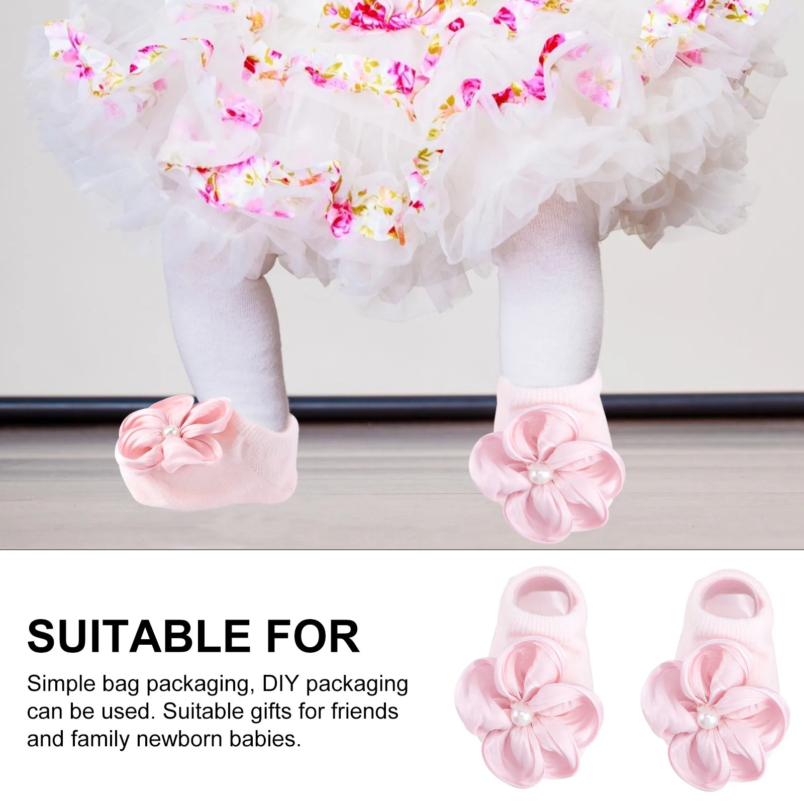 1 مجموعة 1 مجموعة الجوارب هيرباند مجموعة الملابس والاكسسوارات زهرة تصميم دافئ لينة تنفس جورب مرن