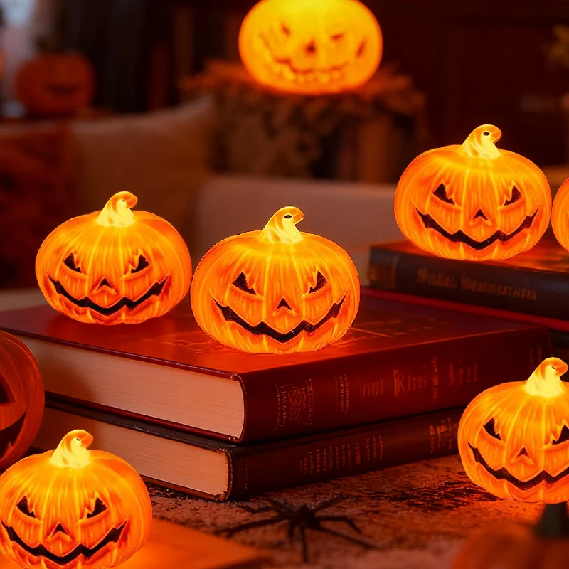 

Spooky Halloween LED Pumpkin Light - Glowing Jack-o-Lantern Decor for Shop, Bar, Party & Event Ambiance