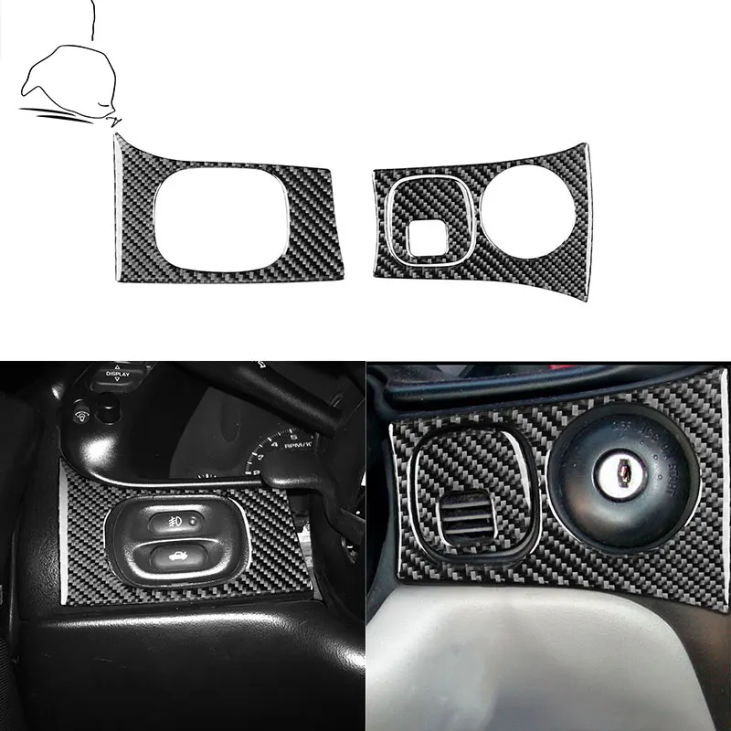 

For Chevrolet Corvette C5 98-04 Carbon Fiber Sticker Head Light Switch Panel Engine Power Ignition Switch Cover Car Accessoies