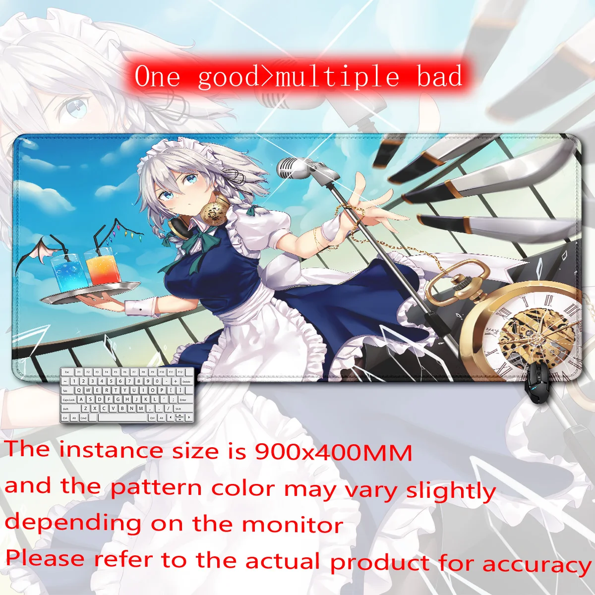 

AnimeGirl TouHou Project Izayoi Sakuya Mousepad Large Gaming MousePad LockEdge Thickened Keyboard Table Desk Mat коврик д