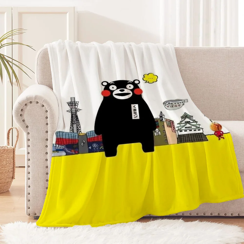 Designer Throw Blanket for Sofa Luxury Bedding Kumamon Bed Blankets Characters Home and Decoration Microfiber Blanket King Size