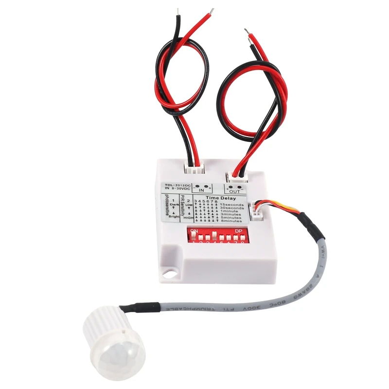 

12 В 24 В PIR датчик движения переключатель ИК инфракрасный индукционный человеческий релейный переключатель задержки времени коридор светодиодный светильник таймер переключатель