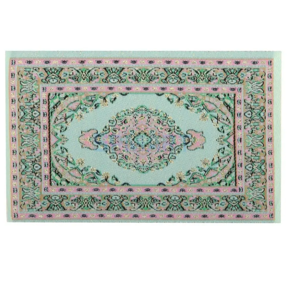 

Doll House Decoration Floral Pattern Mat Dollhouse Carpet Simulation Weaving Rugs 1:12 Dollhouse Miniature Dollhouse Furniture