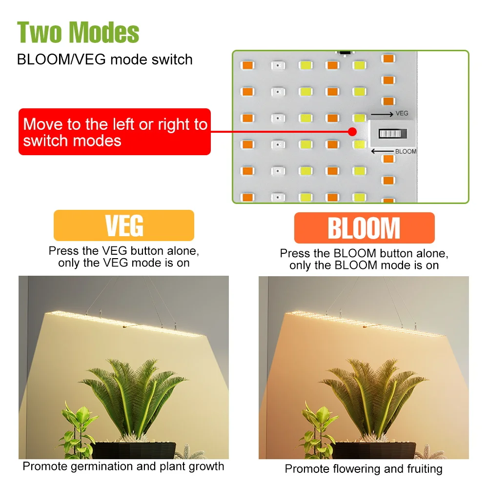 350W LED Quantum Board Plant Grow Light Full Spectrum Phytolamp US/EU Plug For Indoor Growth Tent Flower Tomato Green Vegetables
